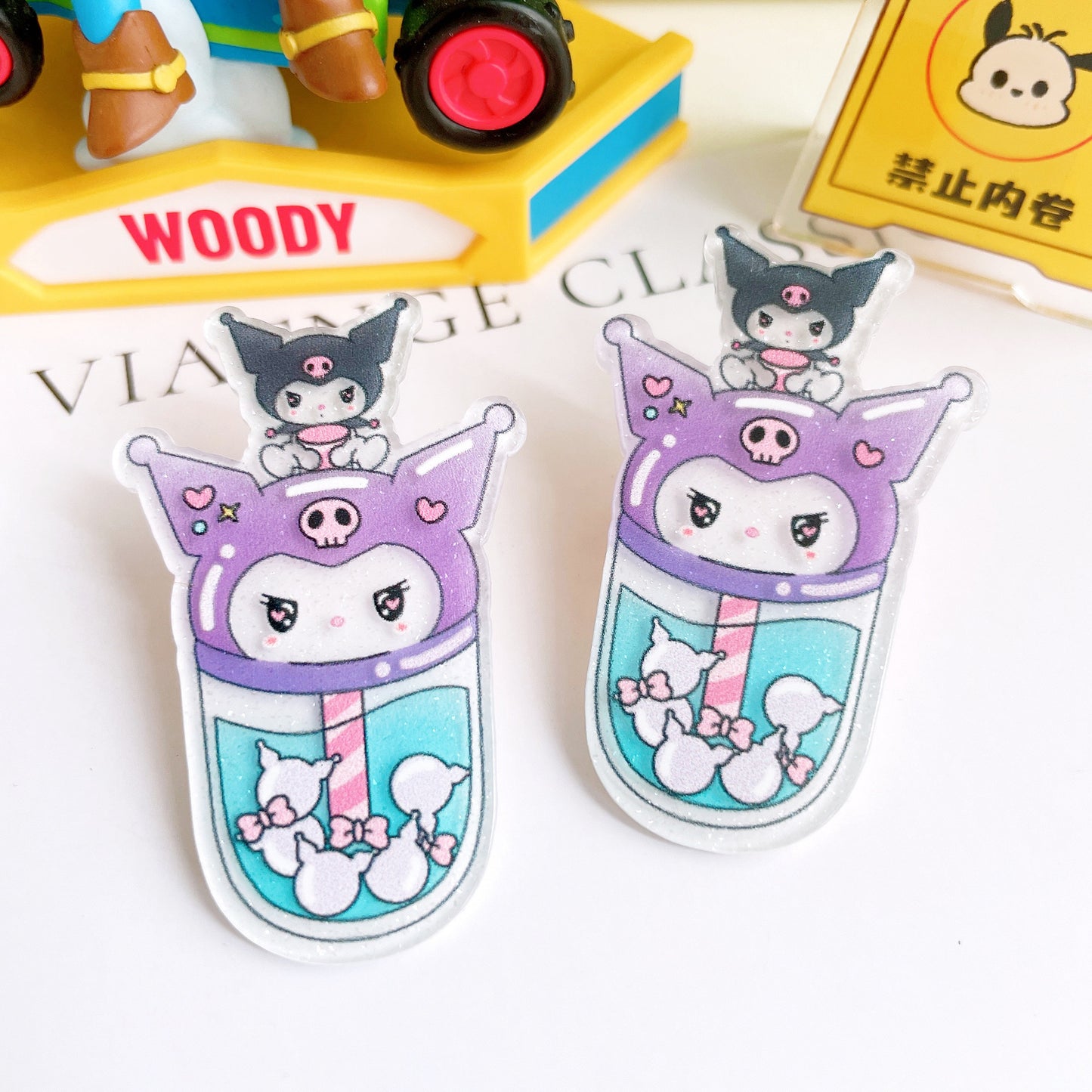 Sanrio&Stella&Linabell Boba Tea Large Acrylic Charms