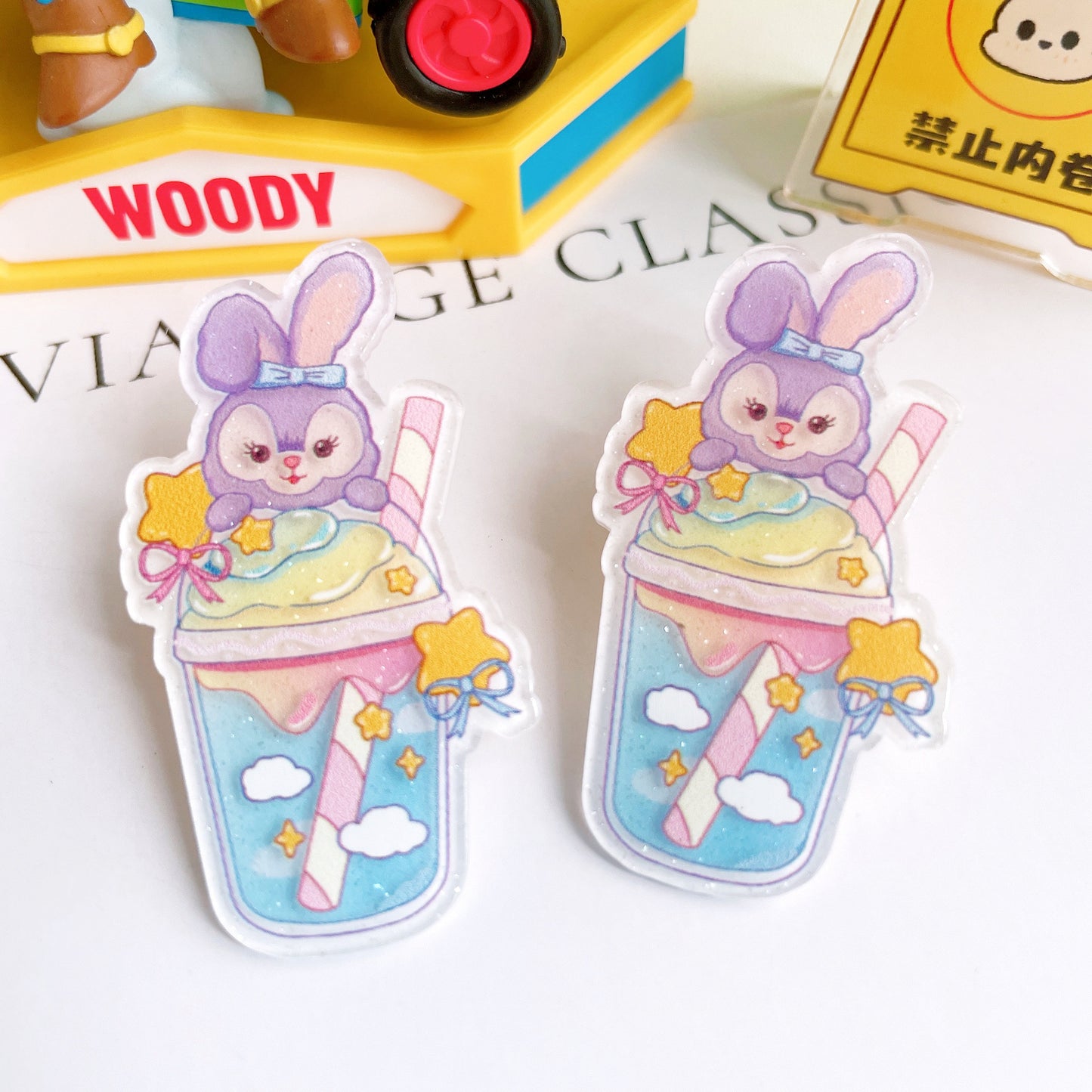 Sanrio&Stella&Linabell Boba Tea Large Acrylic Charms