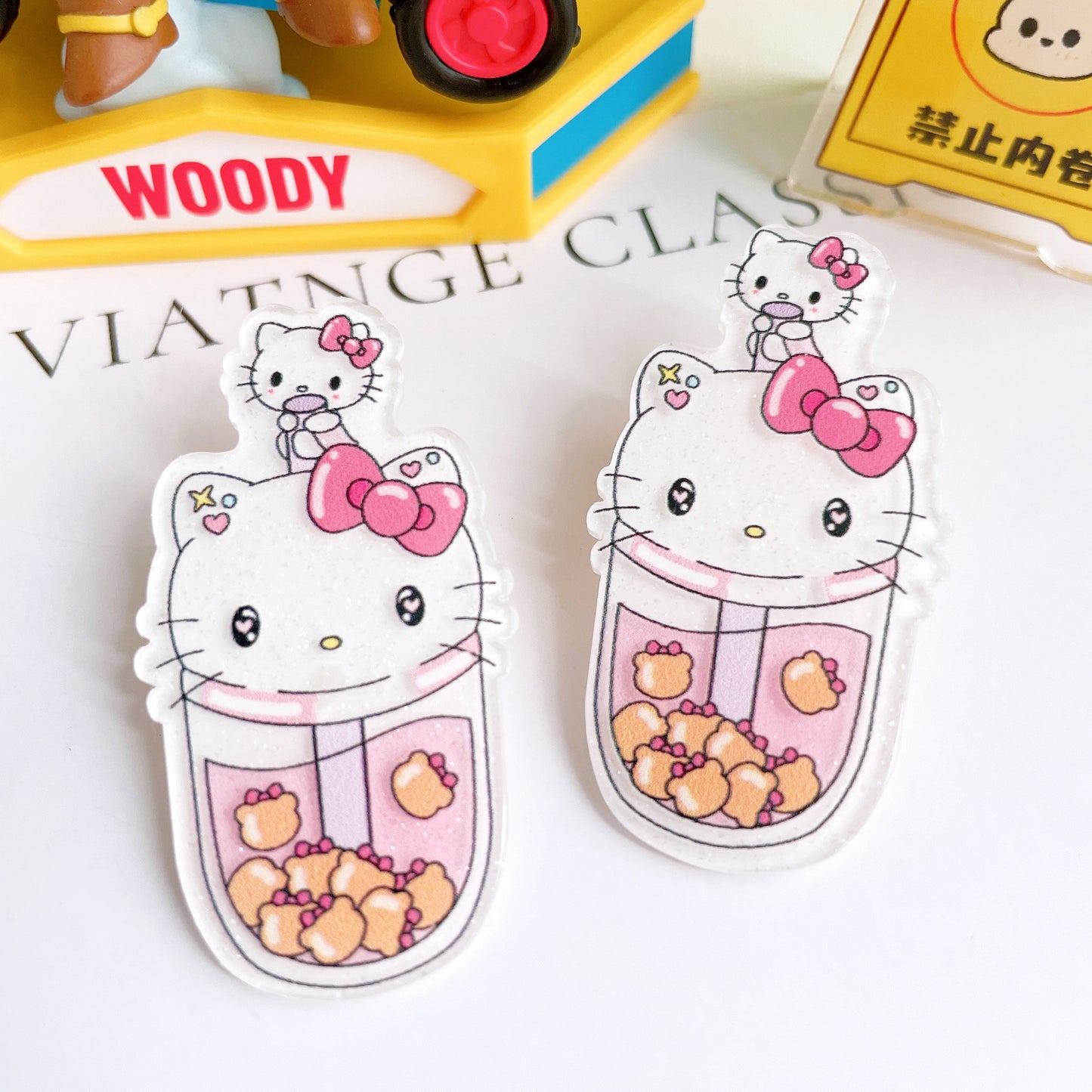 Sanrio&Stella&Linabell Boba Tea Large Acrylic Charms