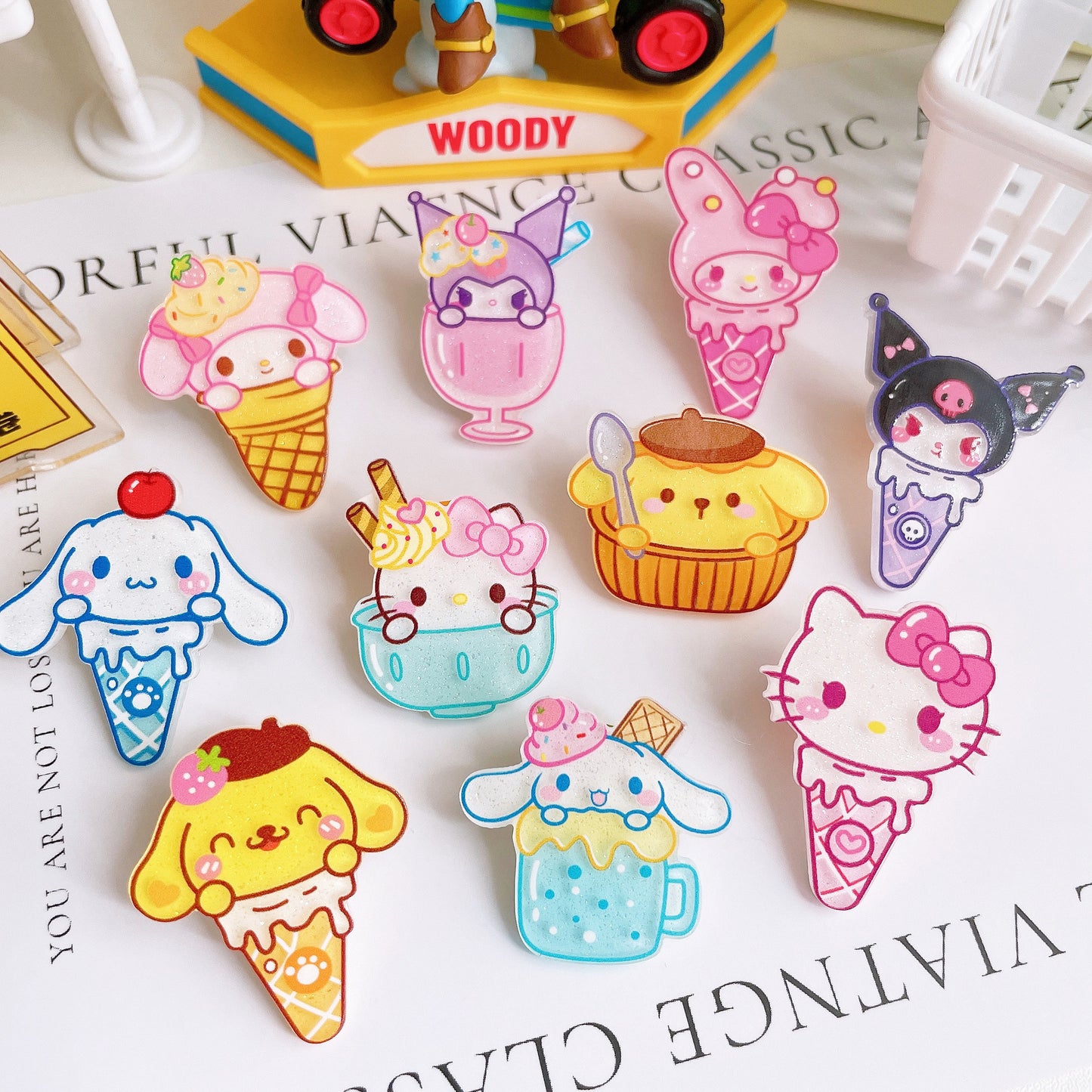 Sanrio Drink & Ice Cream Acrylic Charms