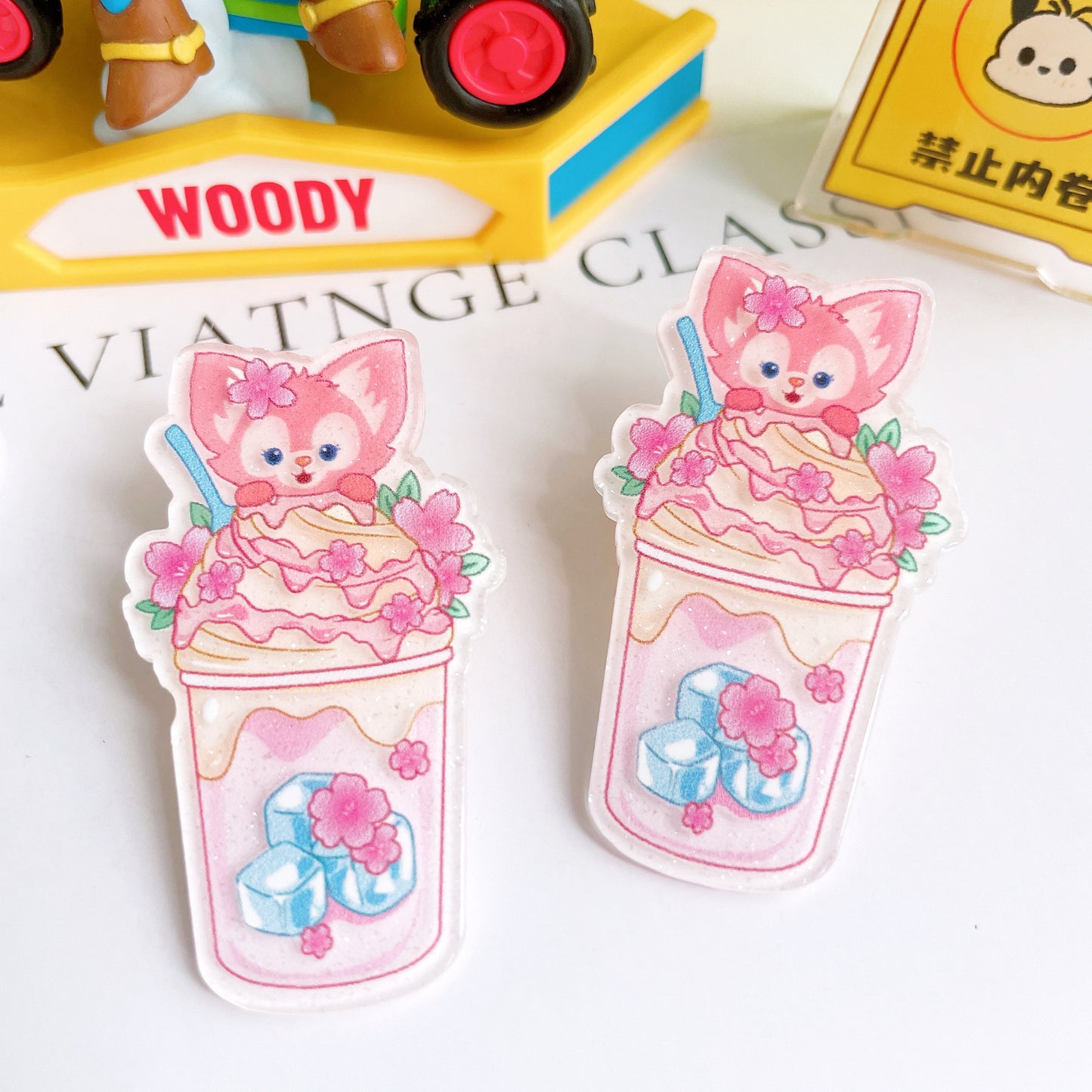 Sanrio&Stella&Linabell Boba Tea Large Acrylic Charms