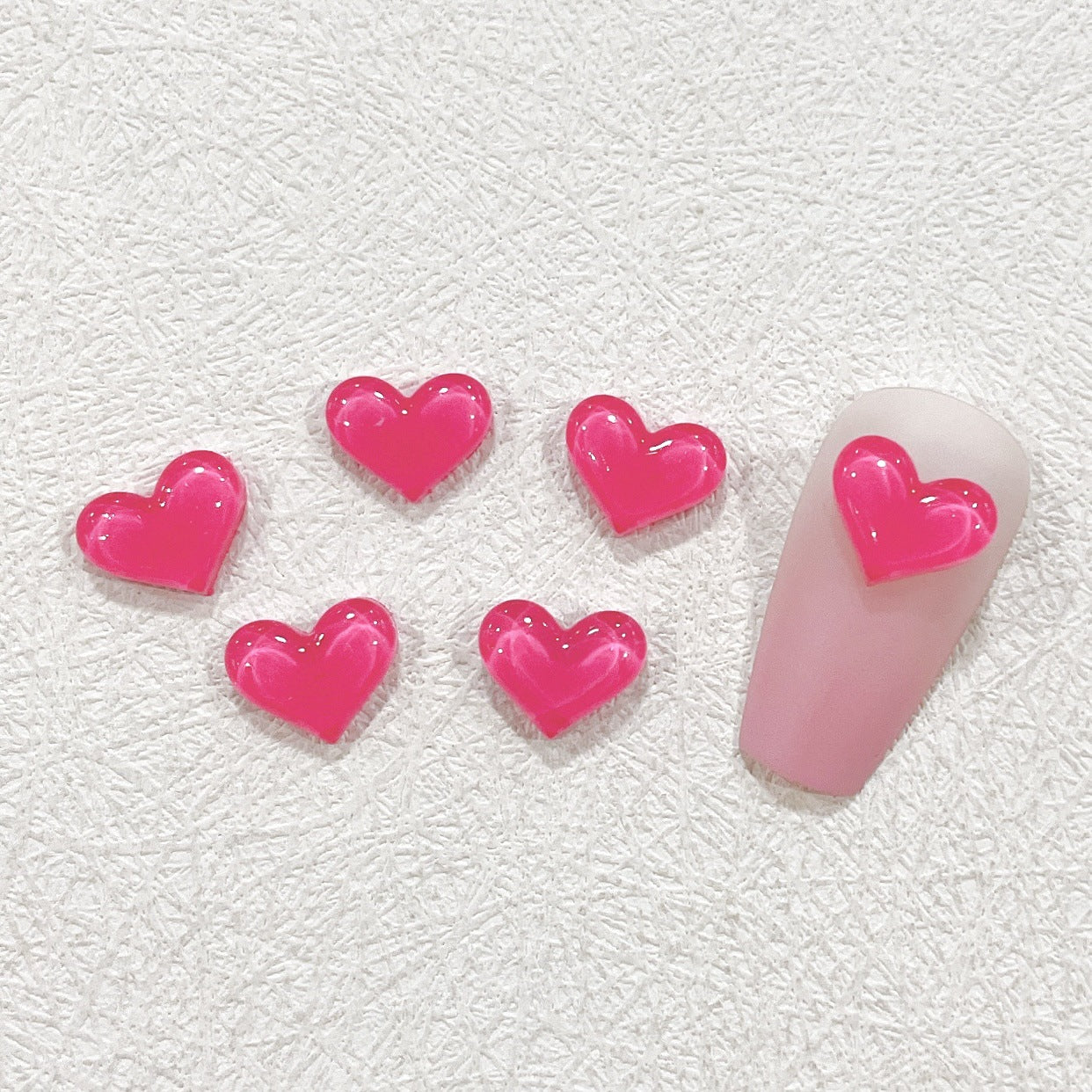 Pink Heart Nail Charms