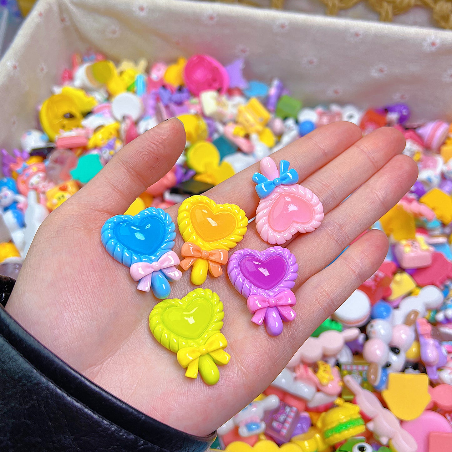 Glow-in-the-Dark Heart Mirror Charms